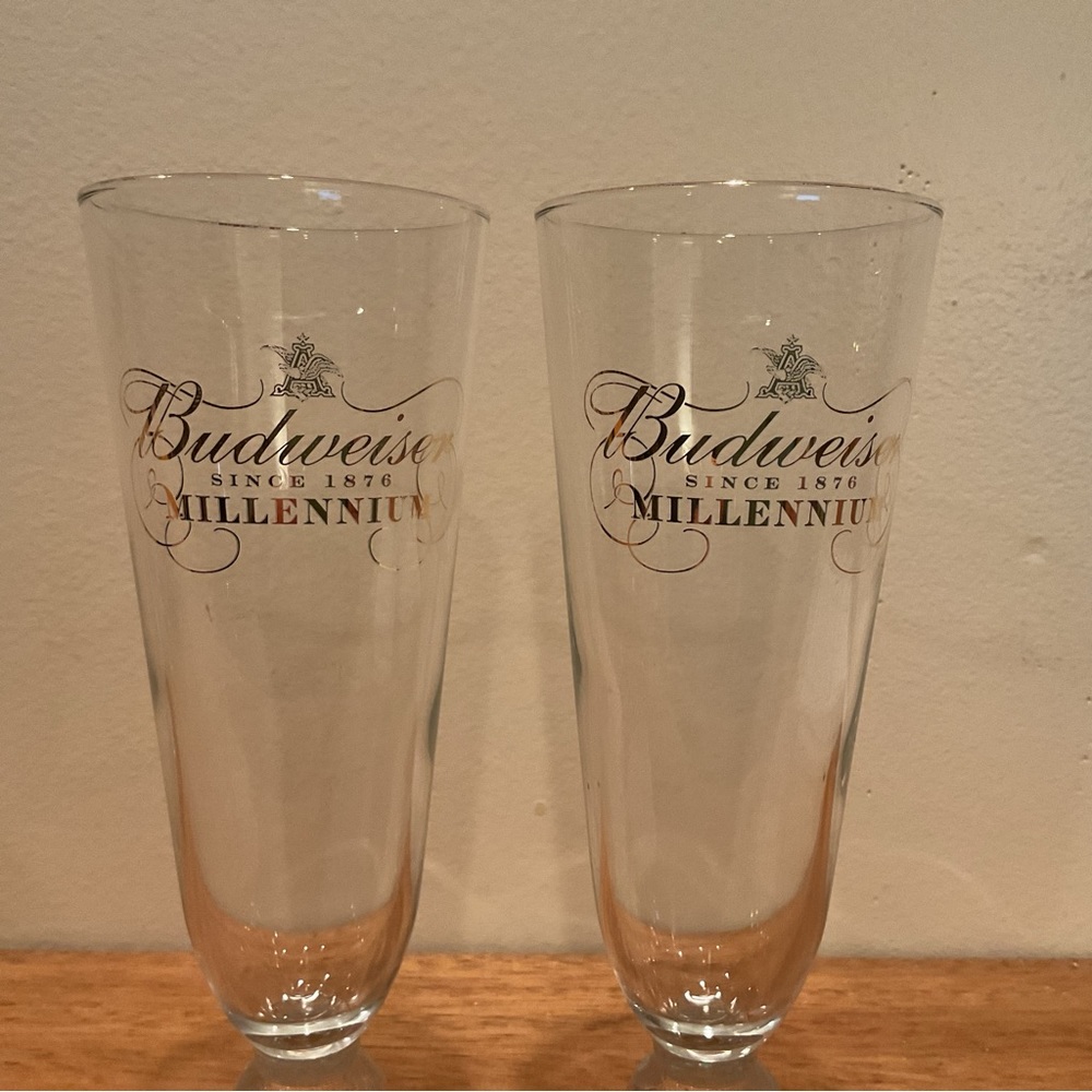 Vintage Budweiser Millennium Pilsner Glasses